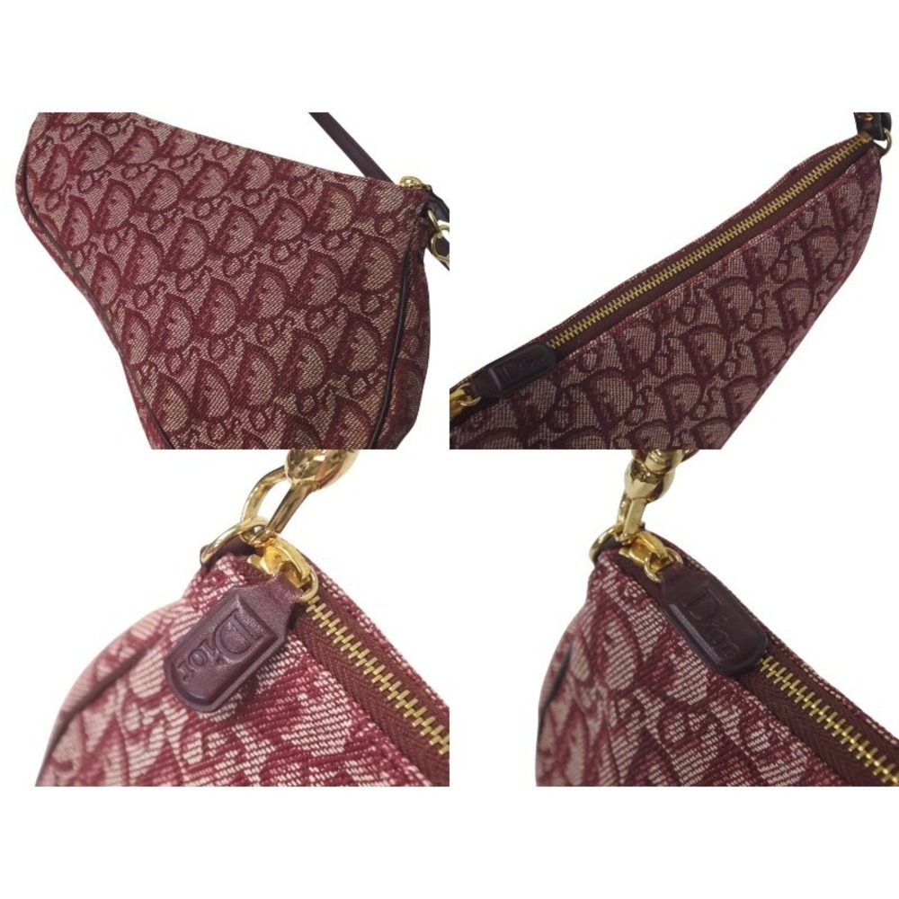 Christian Dior Trotter Saddle One Shoulder Hobo Bag Red - Picture 7 of 8